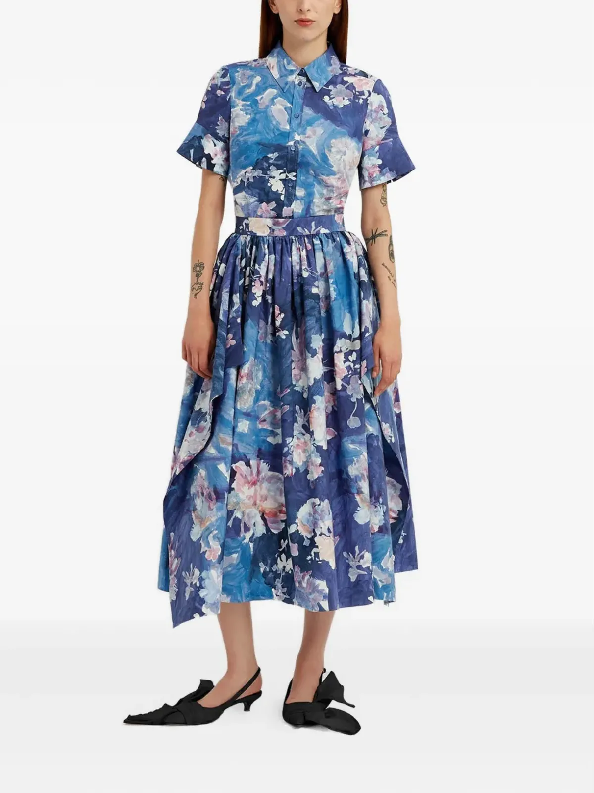 ERDEM 花柄プリント半袖シャツ - 画像2