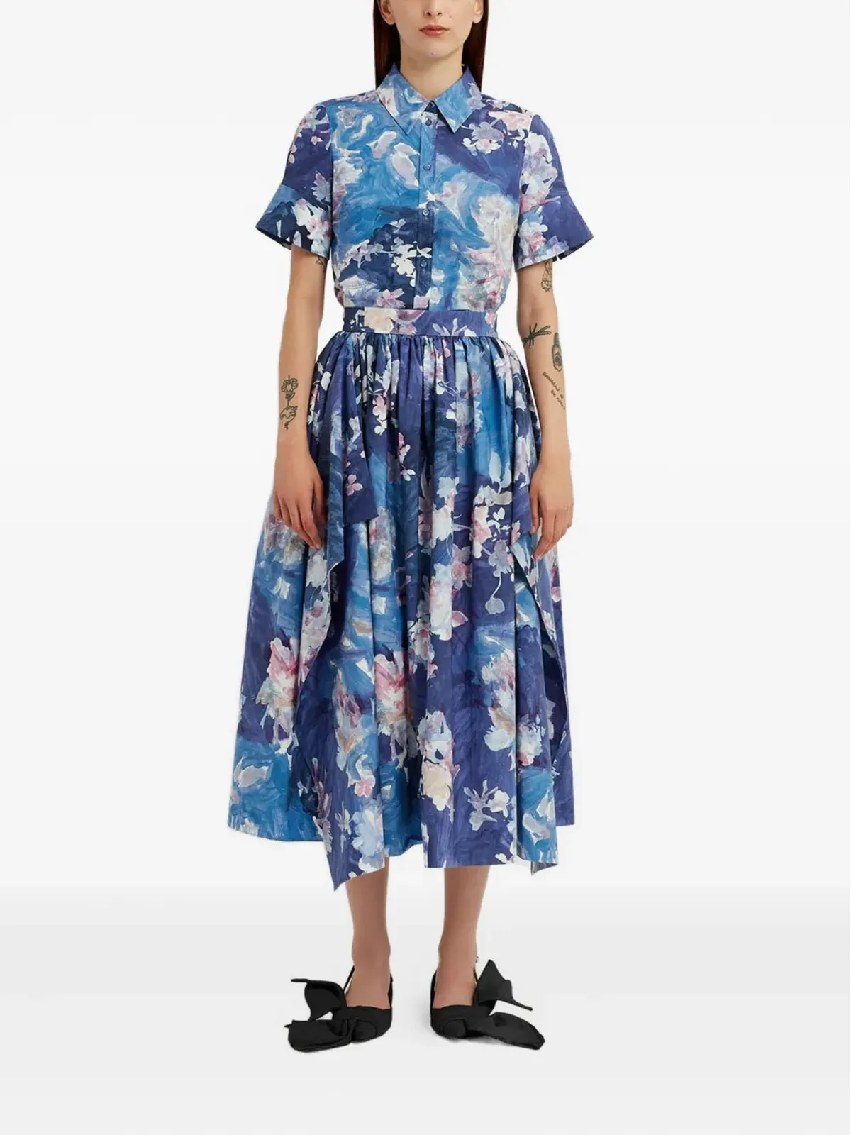 ERDEM 花柄プリント半袖シャツ - 画像3