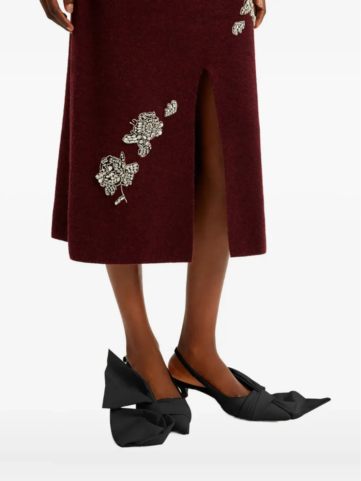ERDEM エンベリッシュド ミディスカート - レッド - 画像5
