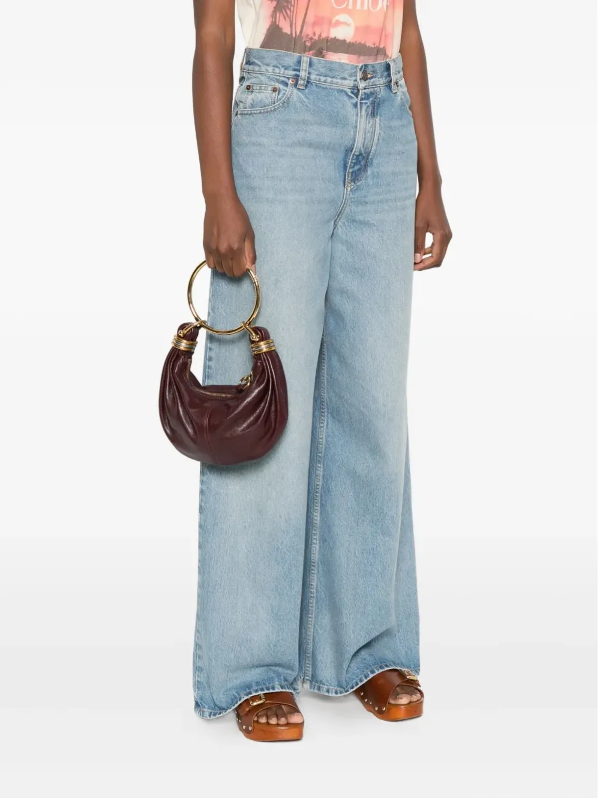 Chloé サークルハンドル レザー トートバッグ - 画像2