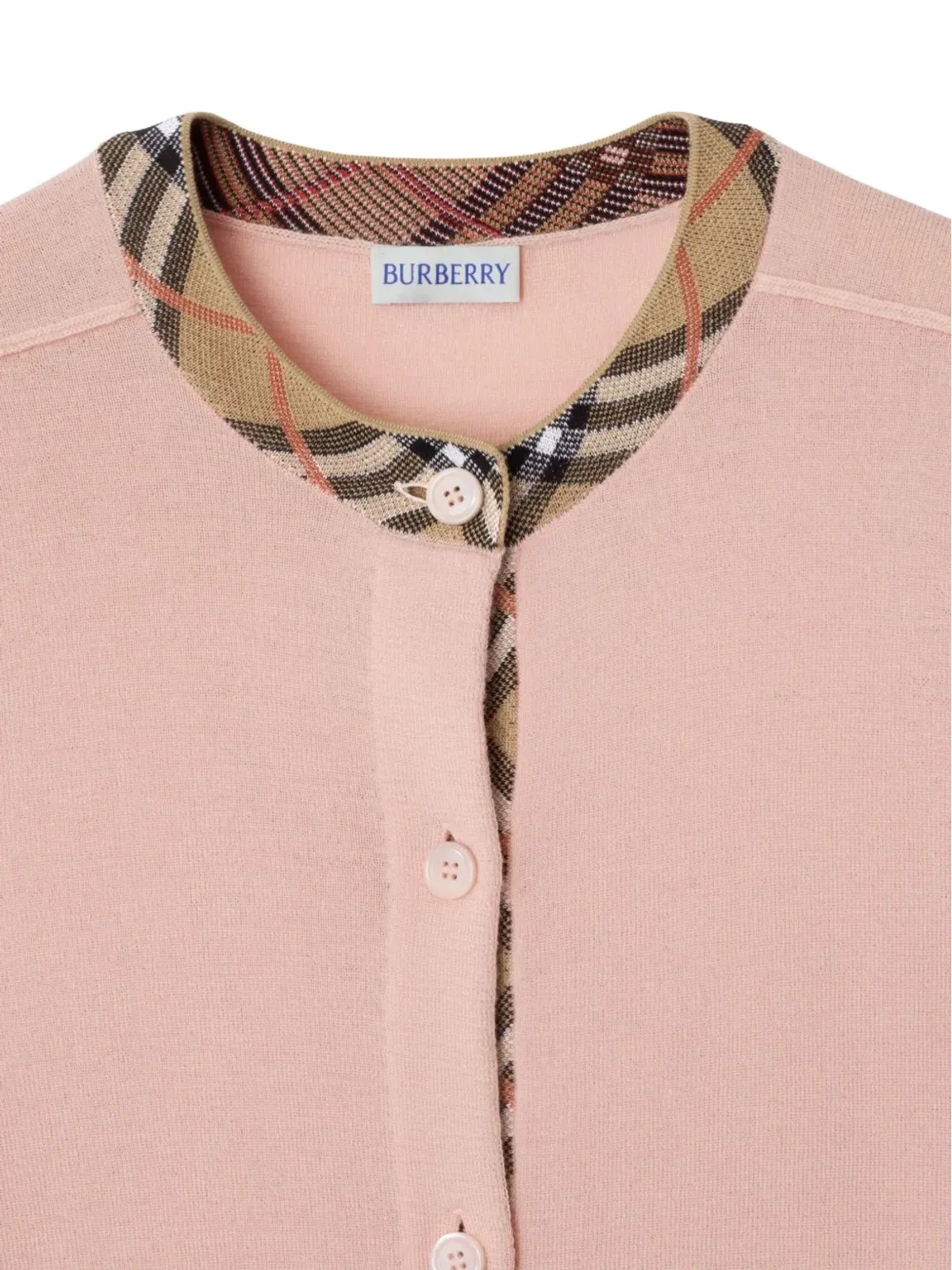 Burberry チェックトリムカーディガン - 画像2