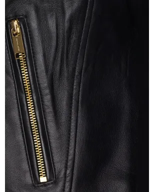 Michael Michael Kors ジップポケット レザー ジャケット ブラック - サムネイル3