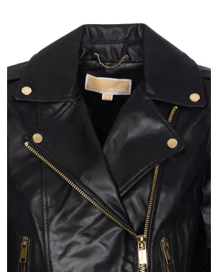 Michael Michael Kors ジップポケット レザー ジャケット ブラック - サムネイル4