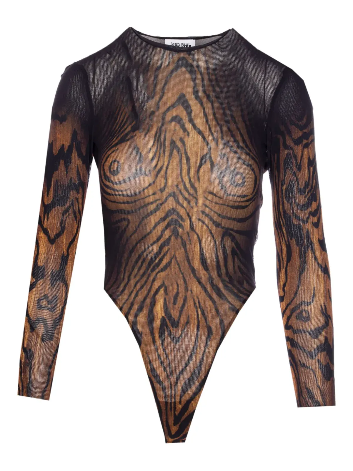 Jean Paul Gaultier タイガープリント メッシュ ボディスーツ - 画像1