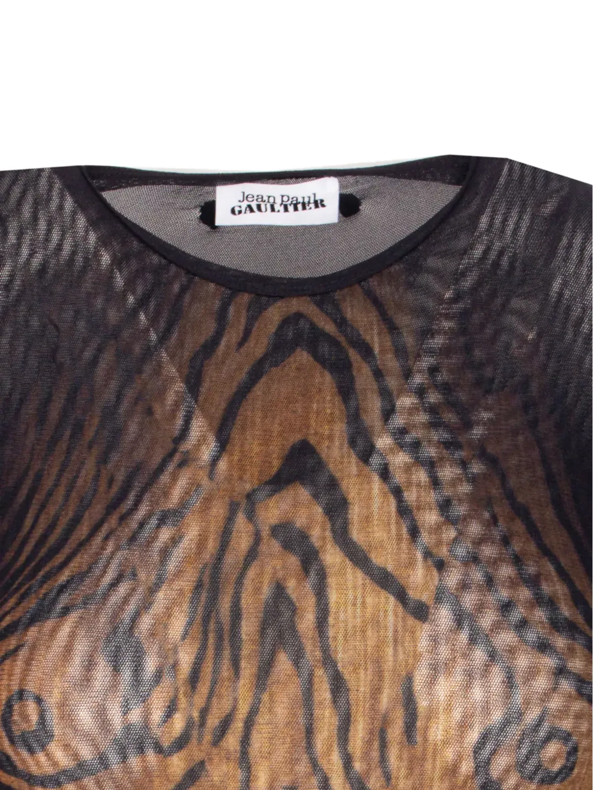 Jean Paul Gaultier タイガープリント メッシュ ボディスーツ - 画像4