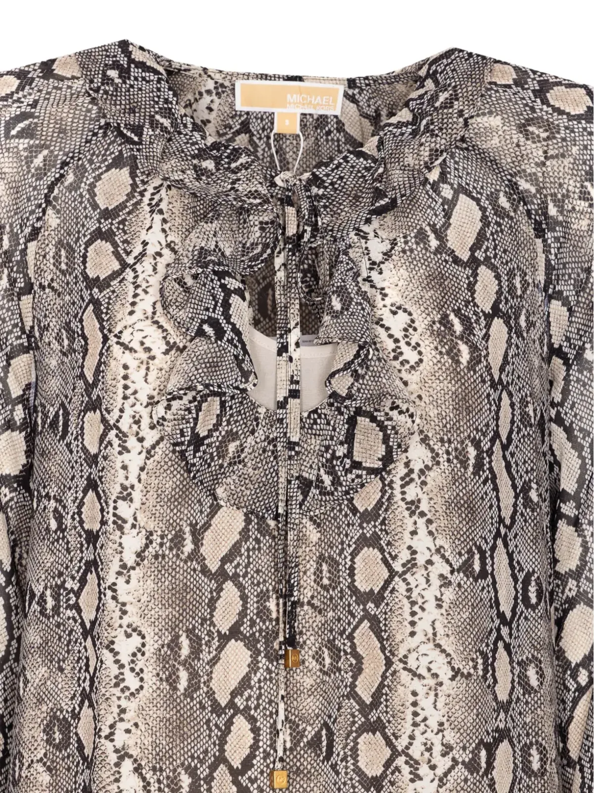 Michael Michael Kors 蛇柄プリントのフリルドレス - 画像4