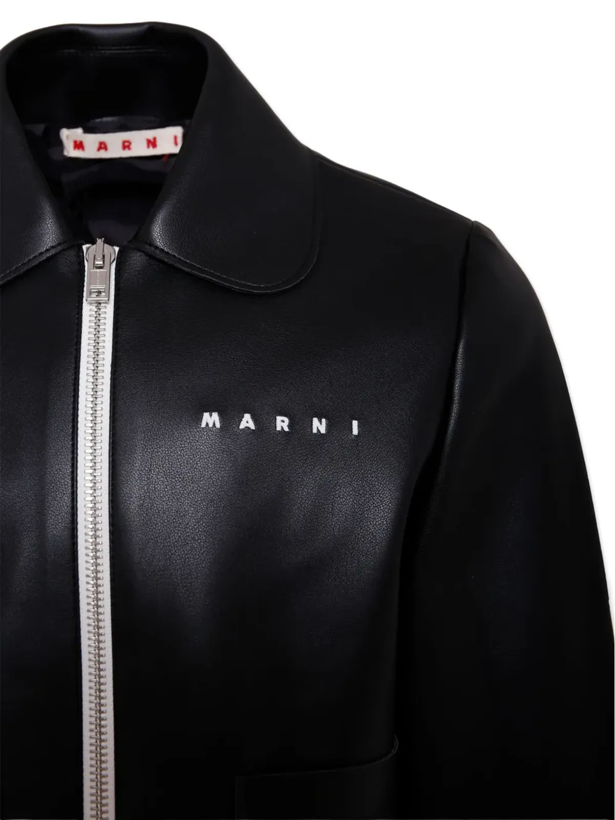 Marni Kids ロゴ刺繍ジップフロントジャケット - 画像3
