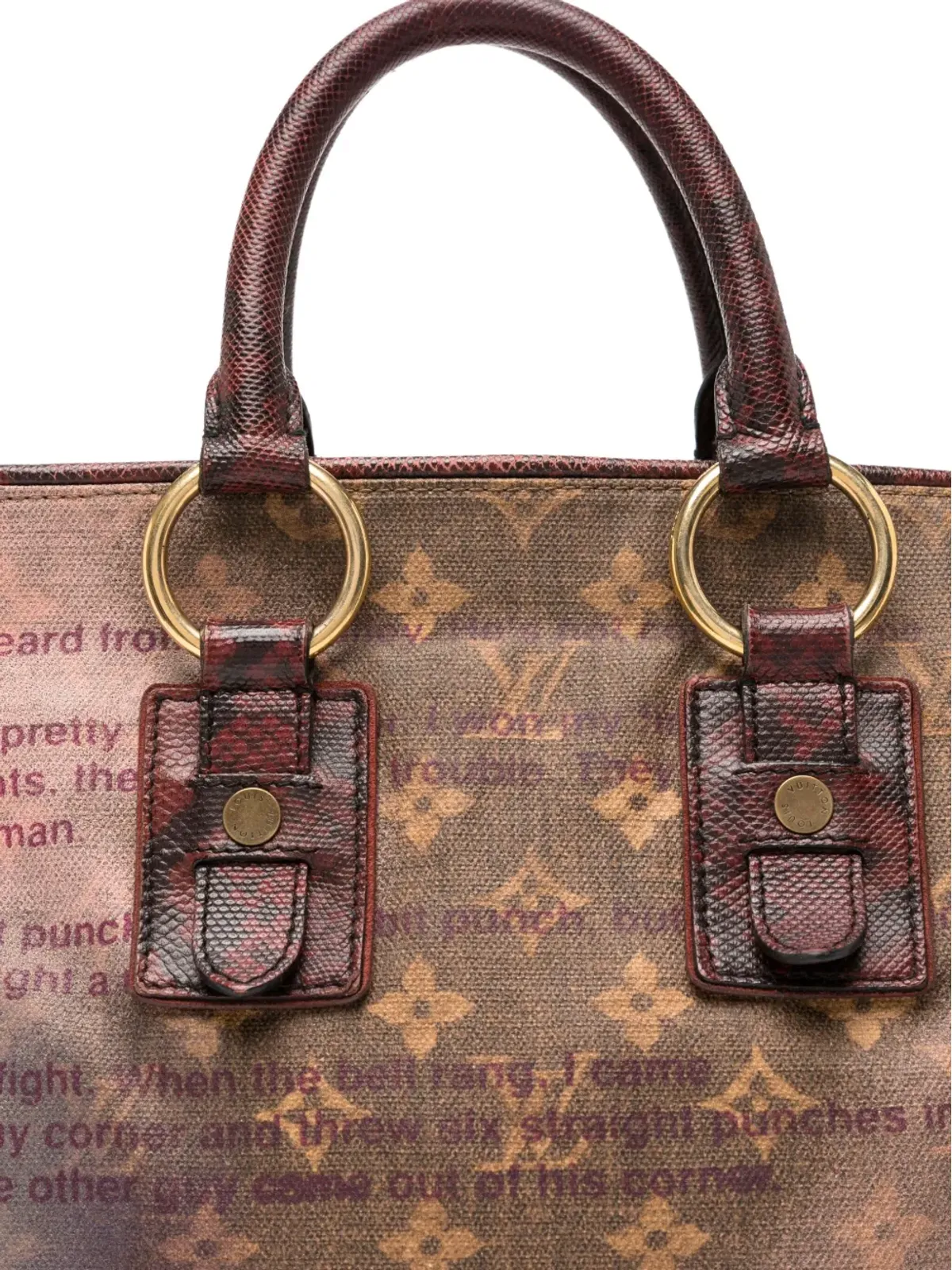 Louis Vuitton Pre-Owned x Richard Prince Graduate Jokes ハンドバッグ（レッド） - 画像3