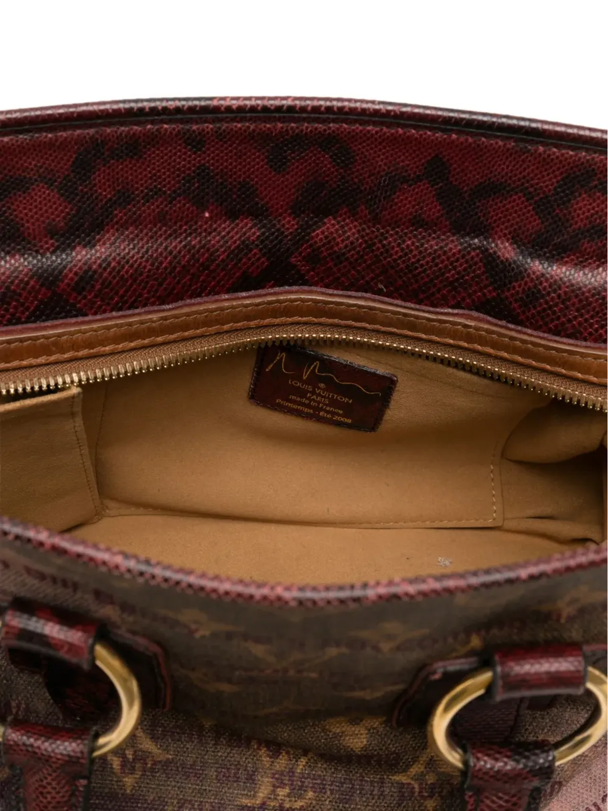 Louis Vuitton Pre-Owned x Richard Prince Graduate Jokes ハンドバッグ（レッド） - 画像4
