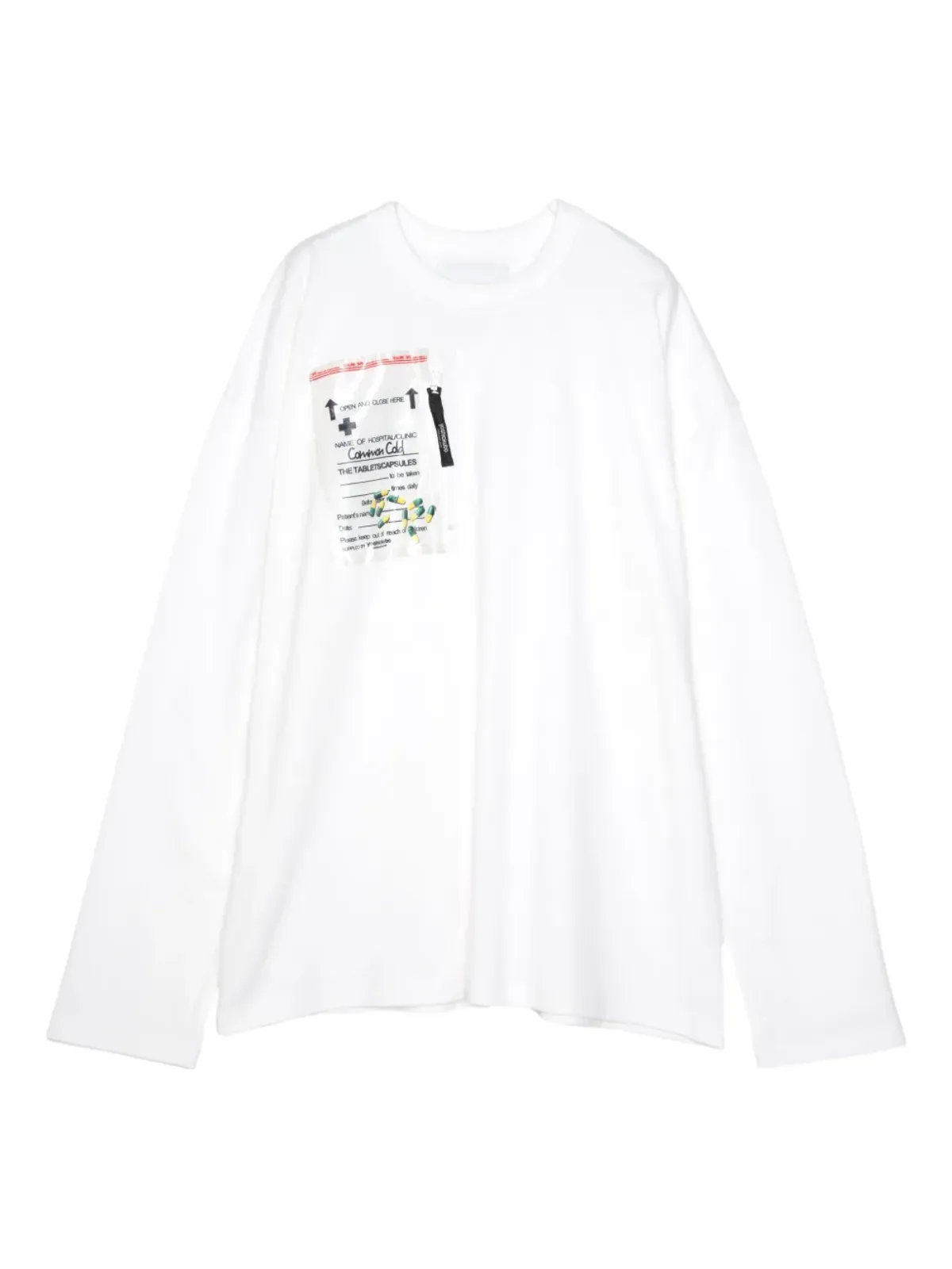 Yoshiokubo ラベルプリント長袖Tシャツ - ホワイト - 画像1