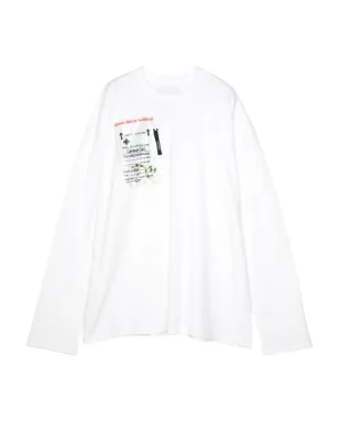Yoshiokubo ラベルプリント長袖Tシャツ - ホワイト - サムネイル1