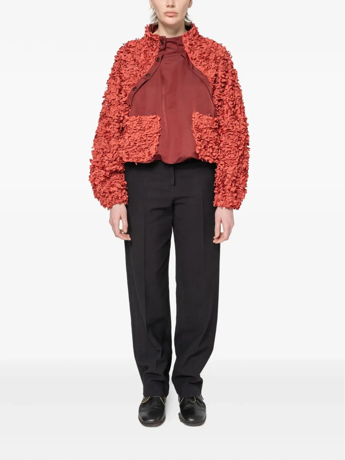 Muller Of Yoshiokubo Flowy floral-appliqué sweatshirt - Red - 画像2