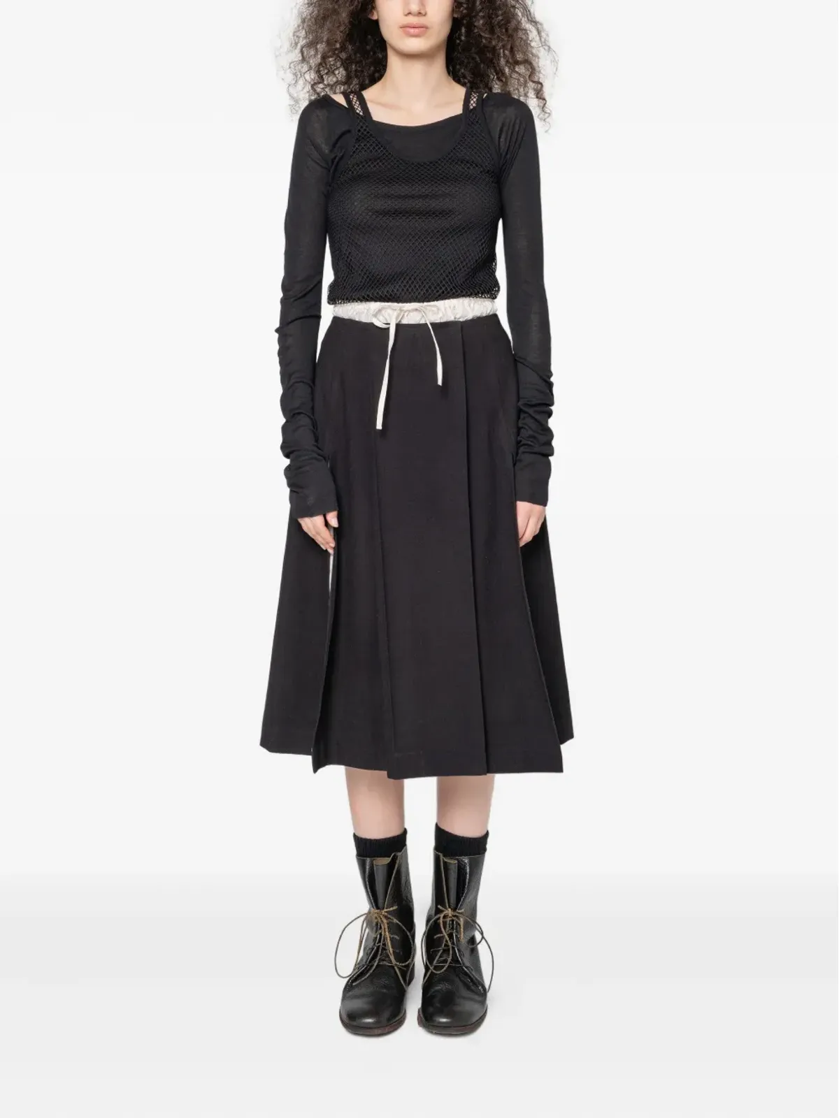 Muller Of Yoshiokubo メッシュレイヤー長袖トップ - 画像2