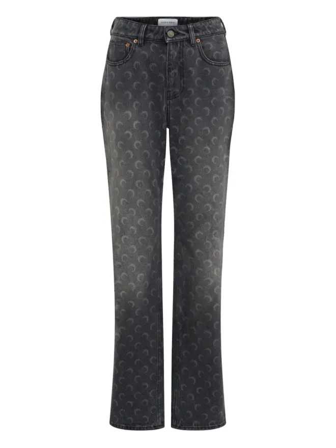 Marine Serre Marine Serre ムーン・レーザーウォッシュ・ストレートジーンズ - グレーの商品画像