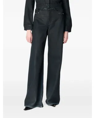 Marine Serre Moon waxed jeans - Black - サムネイル1
