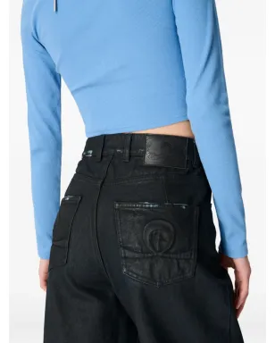 Marine Serre Moon waxed jeans - Black - サムネイル5