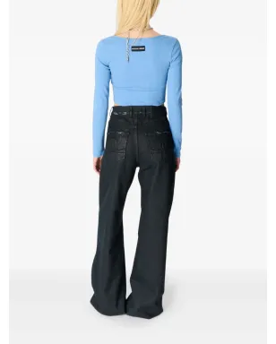 Marine Serre Moon waxed jeans - Black - サムネイル3