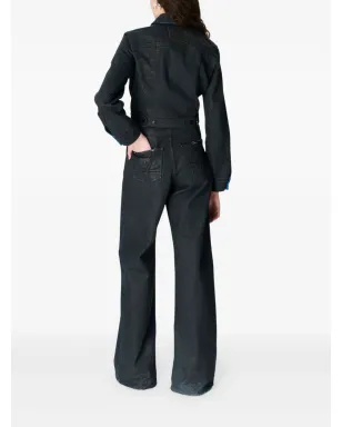 Marine Serre Moon waxed jeans - Black - サムネイル4