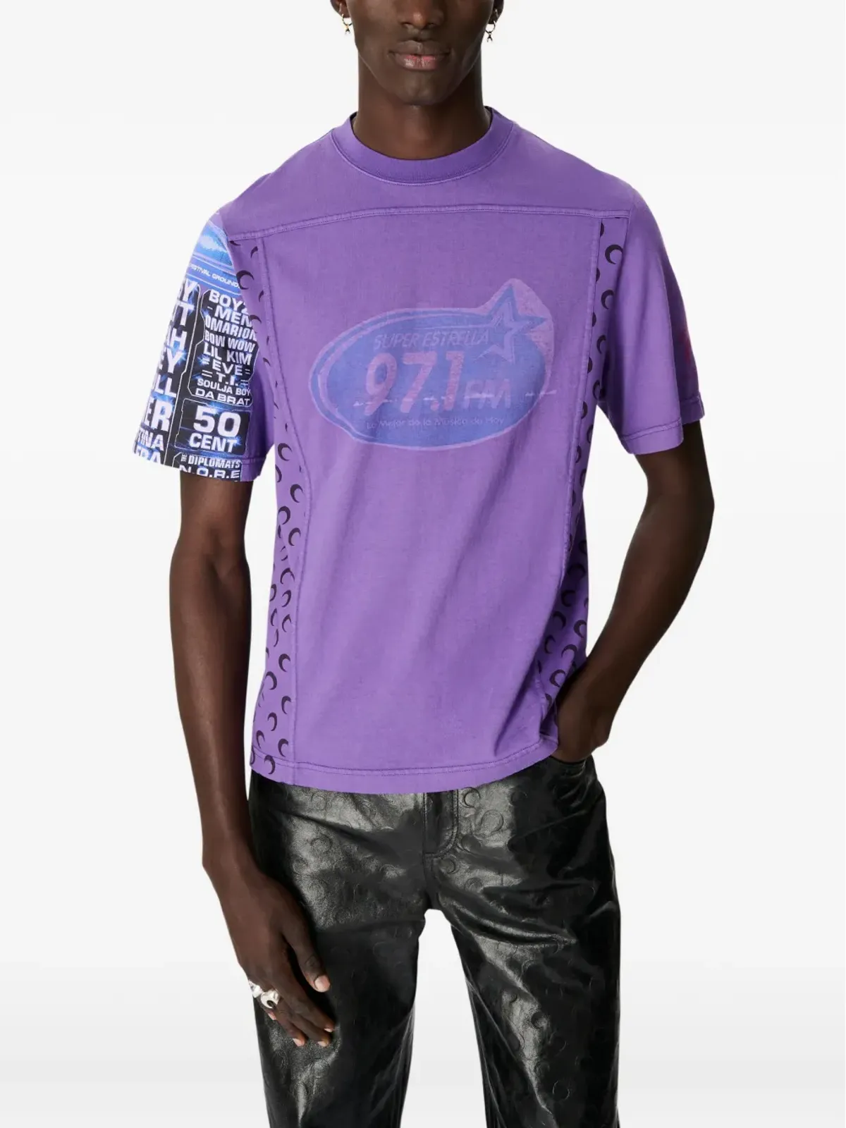 Marine Serre グラフィックジャージーTシャツ - 画像1