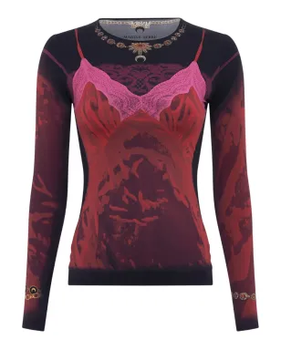 Marine Serre プリント入りクルーネック長袖Tシャツ - サムネイル1