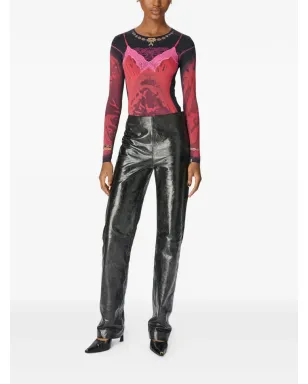 Marine Serre プリント入りクルーネック長袖Tシャツ - サムネイル2