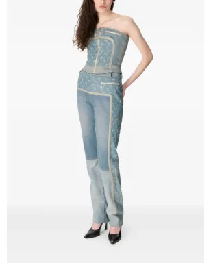 Marine Serre ムーンプリント ジップフライ ジーンズ - サムネイル3