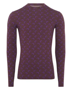 Marine Serre ムーンプリント ジャージー長袖Tシャツ - Purple - サムネイル1