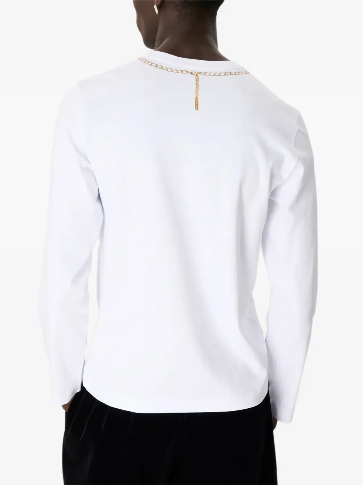 Marine Serre ネックレスプリント長袖Tシャツ - White - 画像5