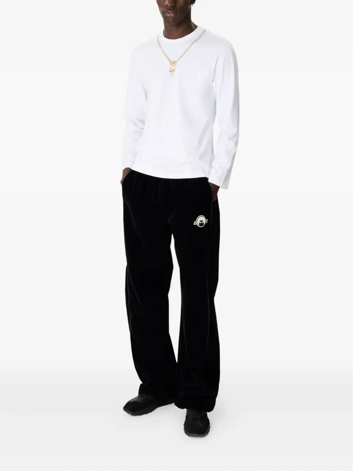 Marine Serre ネックレスプリント長袖Tシャツ - White - 画像2