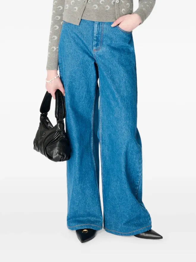 Marine Serre Marine Serre Moon Laser フレアジーンズ - Blueの商品画像