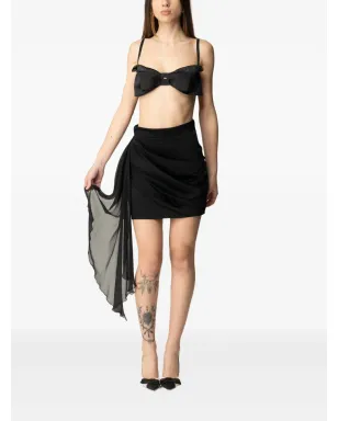 Elisabetta Franchi サッシュディテール ドレープ ミニスカート - ブラック - サムネイル2