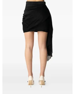 Elisabetta Franchi サッシュディテール ドレープ ミニスカート - ブラック - サムネイル4