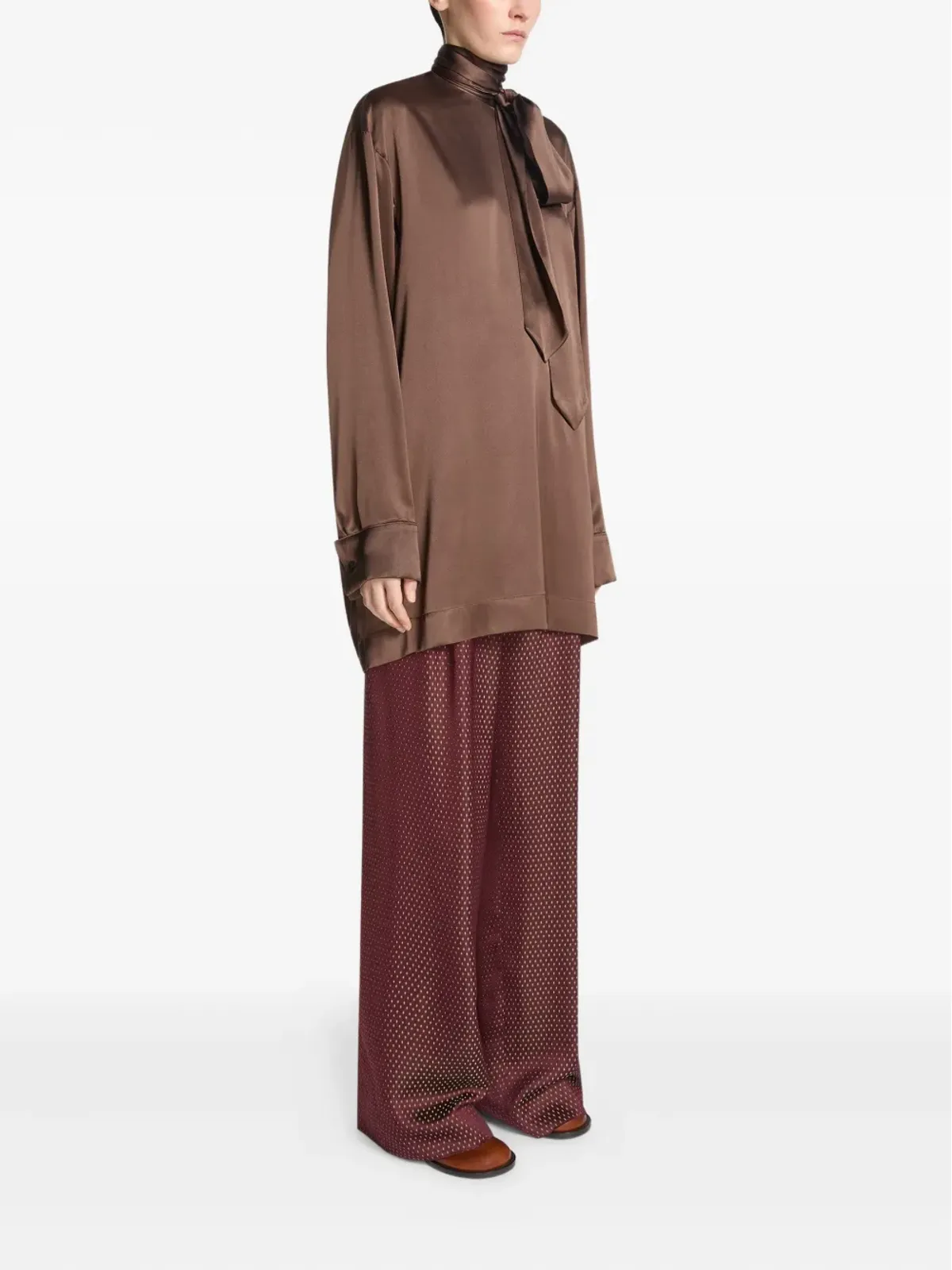 DRIES VAN NOTEN タイネック ブラウス - 画像3