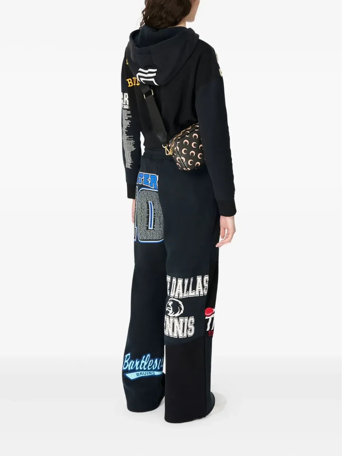 Marine Serre long-sleeve hoodie - Black - 画像3