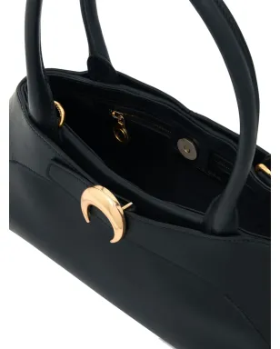 Marine Serre オーロラ スムースレザー トートバッグ - ブラック - サムネイル4