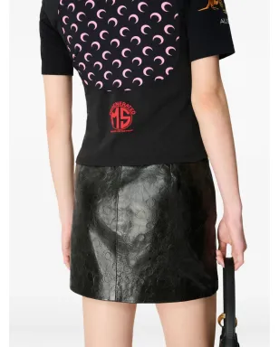 Marine Serre リジェネレーテッド グラフィック ロゴプリント エレファント柄 Tシャツ - ブラック - サムネイル4