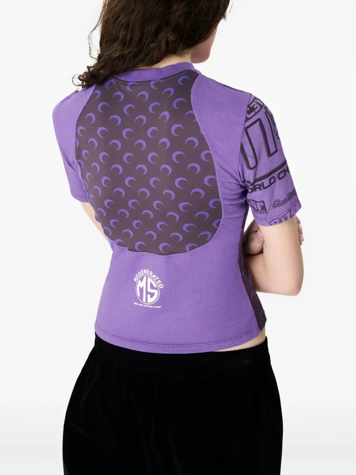 Marine Serre グラフィックTシャツ - Purple - 画像2