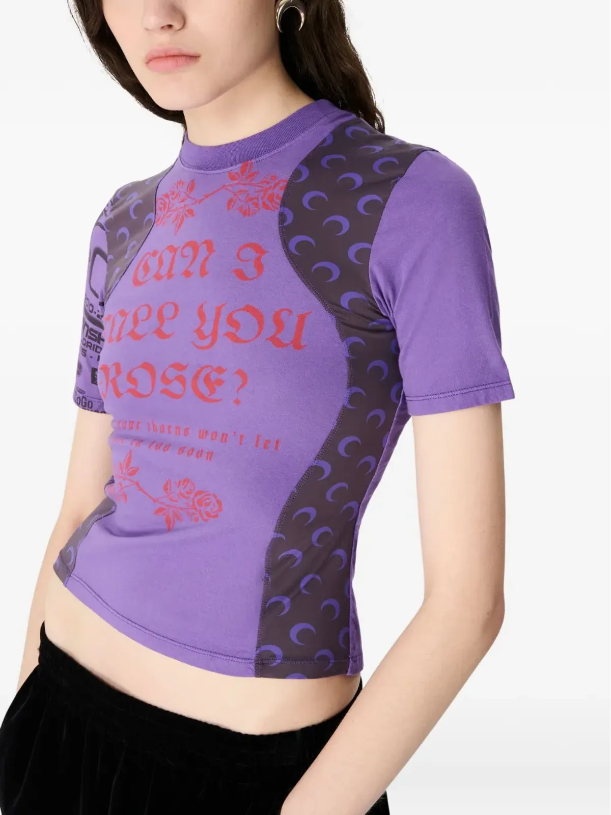 Marine Serre グラフィックTシャツ - Purple - 画像3