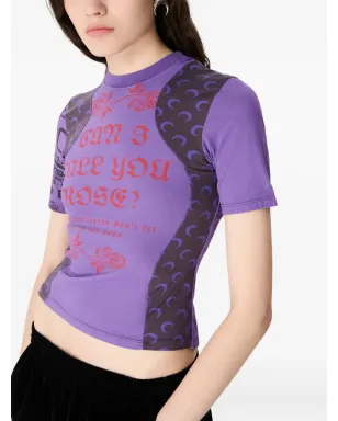 Marine Serre グラフィックTシャツ - Purple - サムネイル3