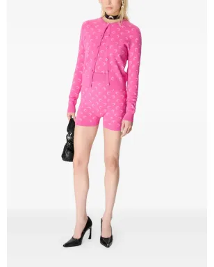 Marine Serre ムーンジャカード編みショートパンツ ピンク - サムネイル2