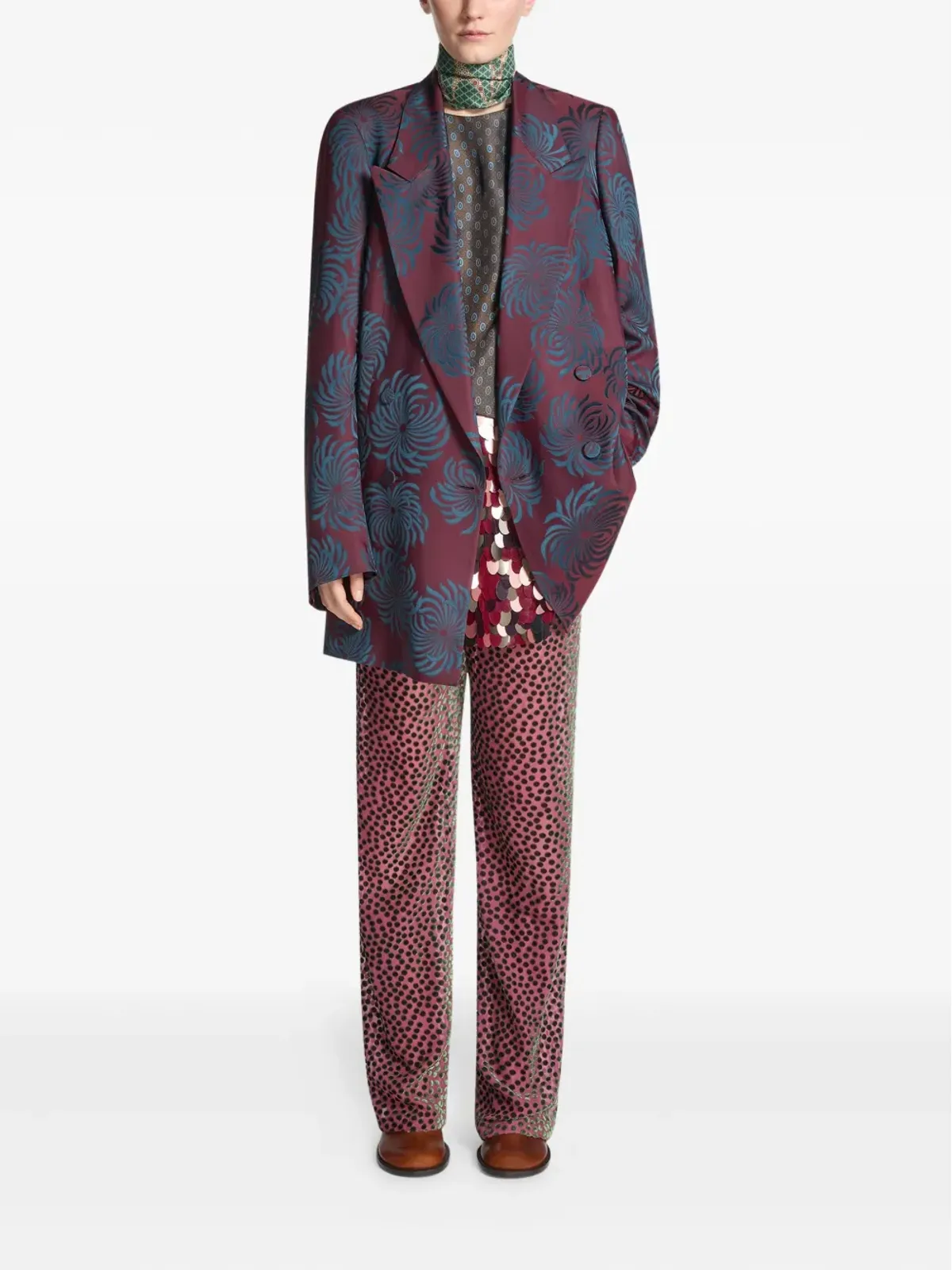 DRIES VAN NOTEN 花柄ダブルブレストブレザー - 画像2