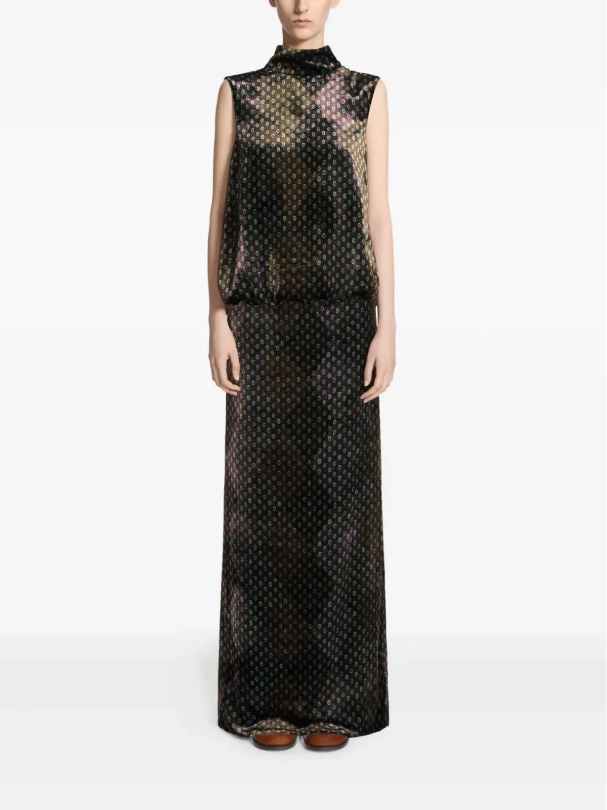 DRIES VAN NOTEN プリント ハイネック ドレス - 画像2