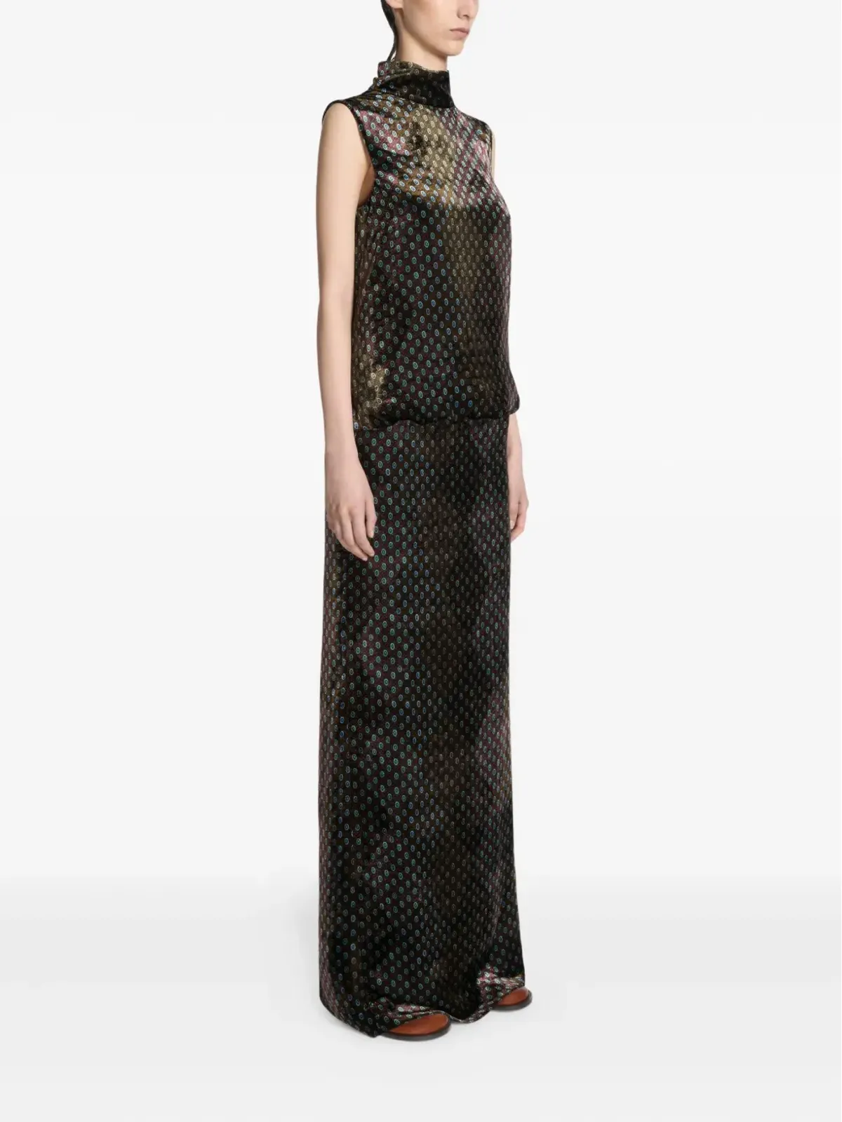 DRIES VAN NOTEN プリント ハイネック ドレス - 画像3