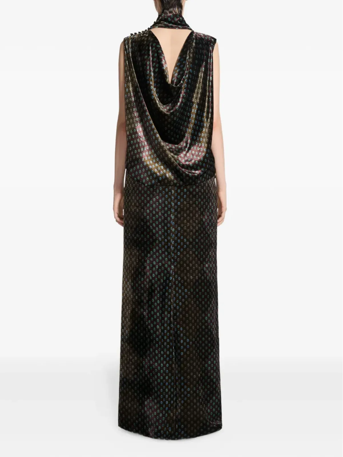DRIES VAN NOTEN プリント ハイネック ドレス - 画像4
