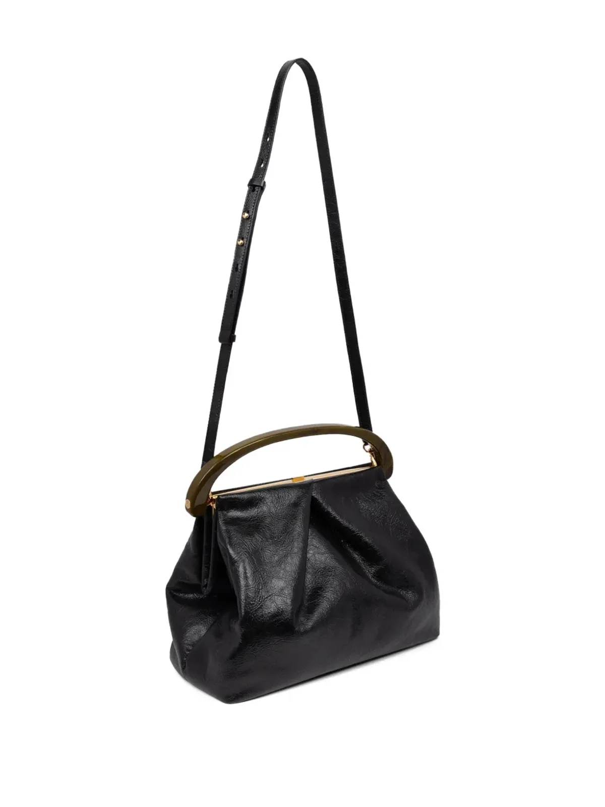 DRIES VAN NOTEN プリーテッドレザートートバッグ - 画像3