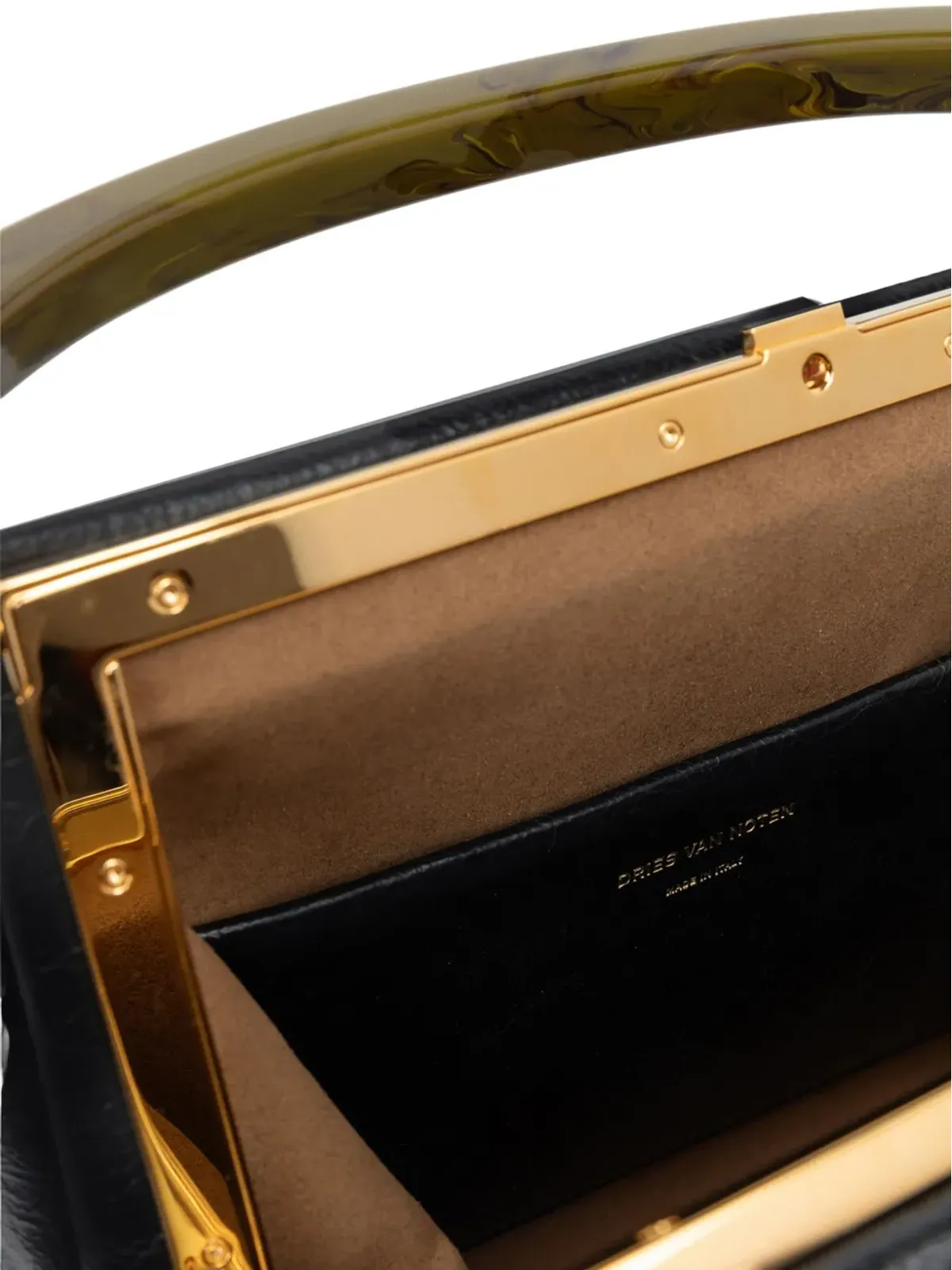 DRIES VAN NOTEN プリーテッドレザートートバッグ - 画像4