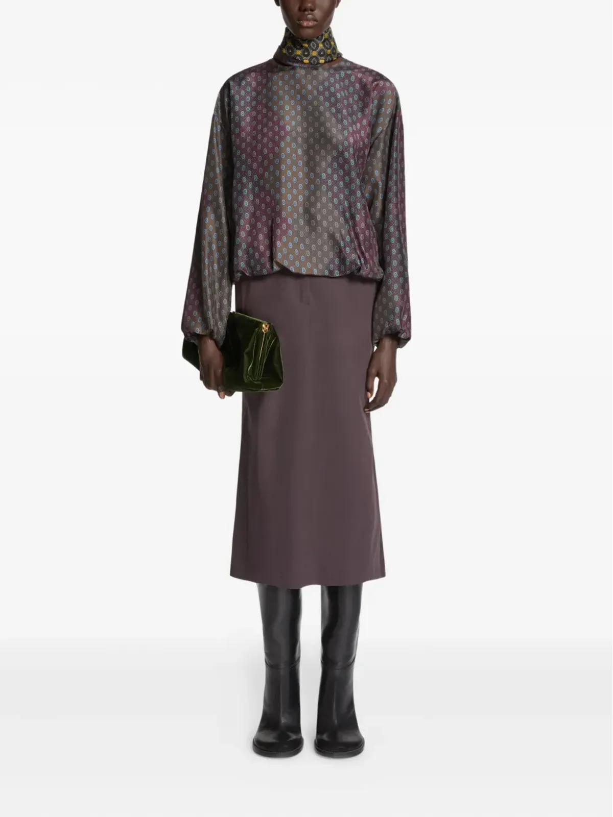 DRIES VAN NOTEN 90mmレザーウェッジブーツ - 画像4