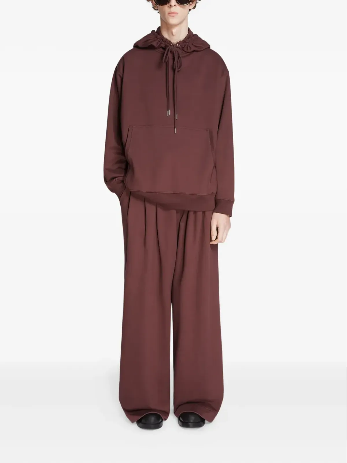 DRIES VAN NOTEN コットン フーディー ブラウン - 画像2