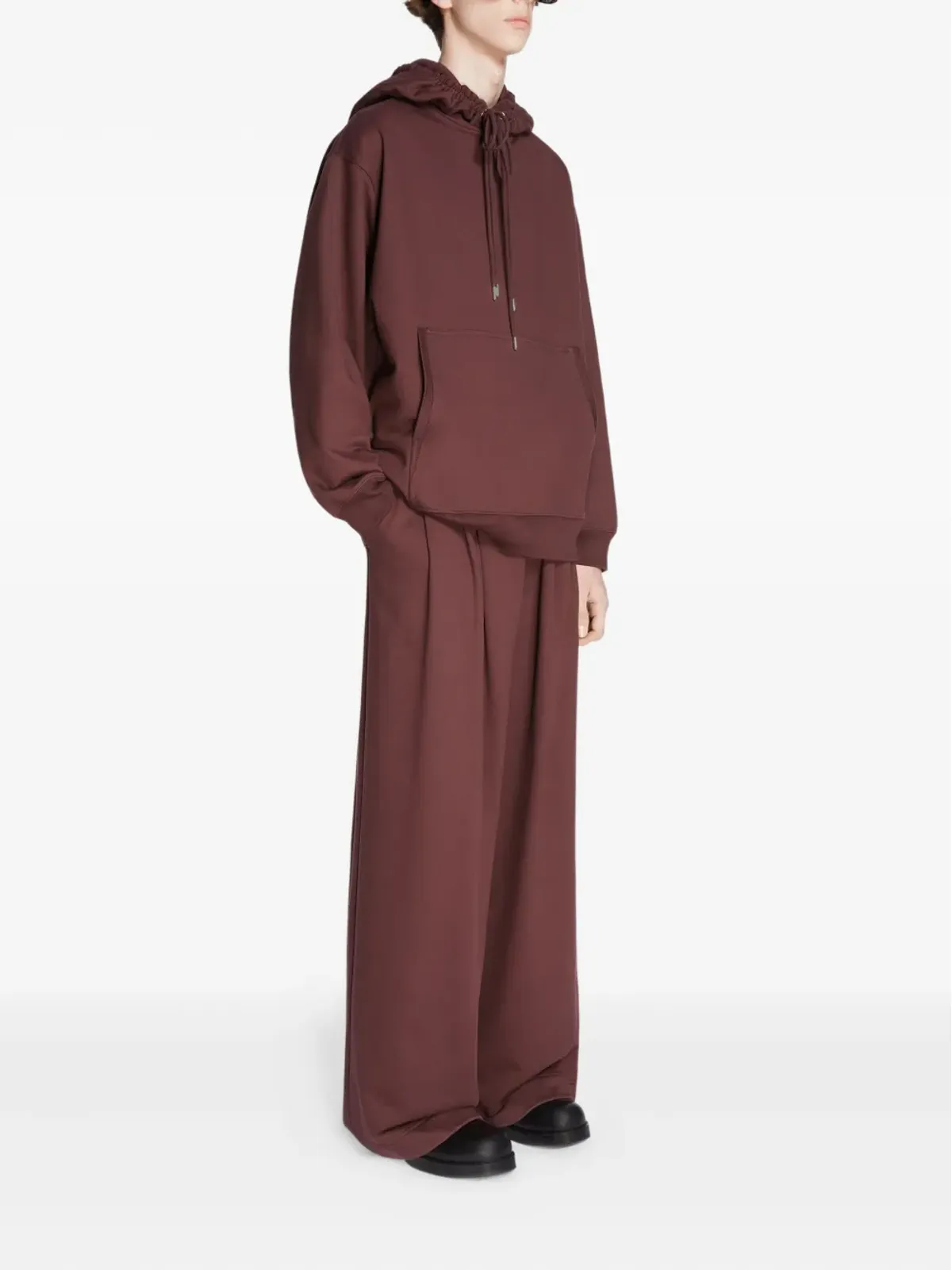 DRIES VAN NOTEN コットン フーディー ブラウン - 画像3