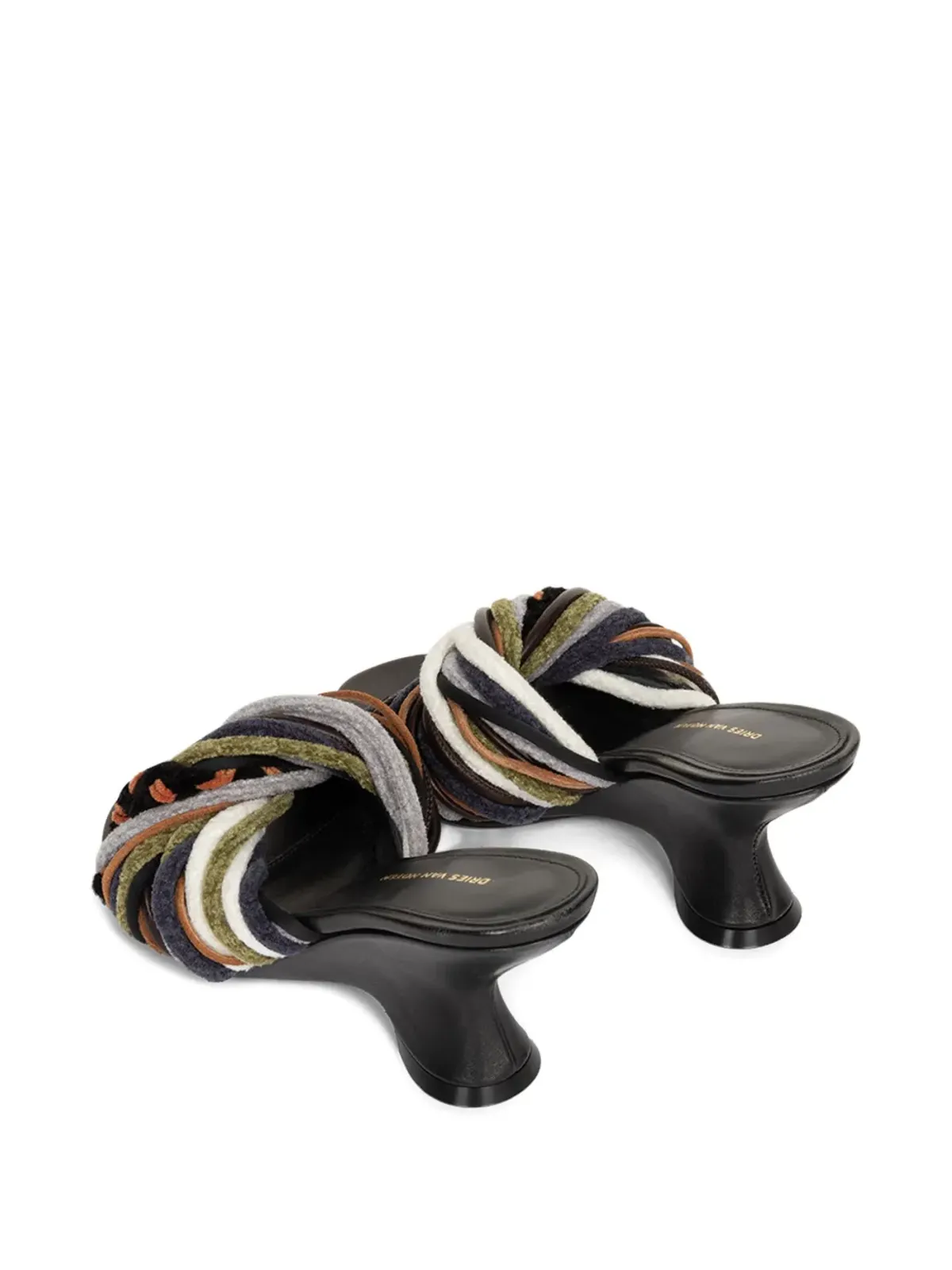 DRIES VAN NOTEN オープントゥレザーミュール ブラック - 画像3